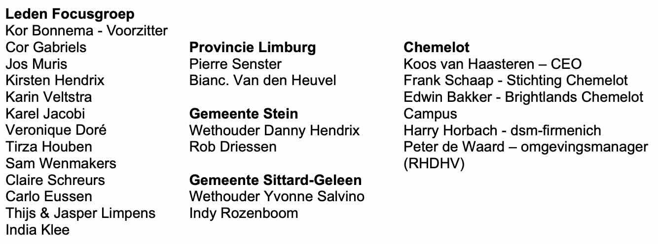 Focusgroep Chemelot 2025